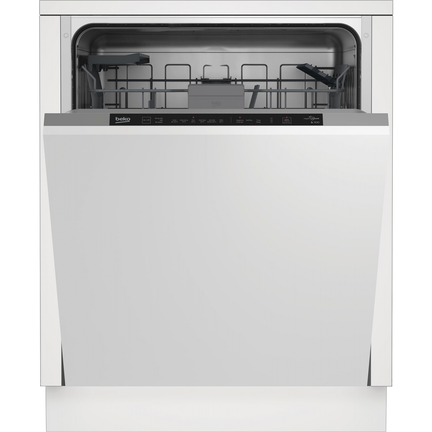 Beko BDIN16431 Integrated Full Size Dishwasher - Black Control panel - 14 Place Settings - 0