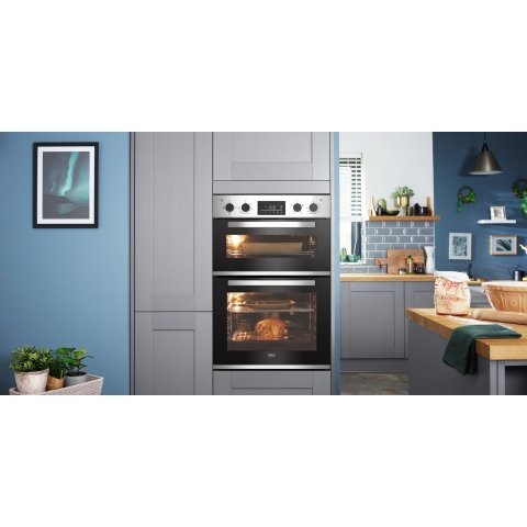 Beko CDFY22309X 59.4cm Built In Double Oven - Stainless Steel