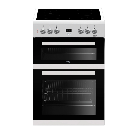 Beko EDC633W 60cm Electric Double Oven with Ceramic Hob - White