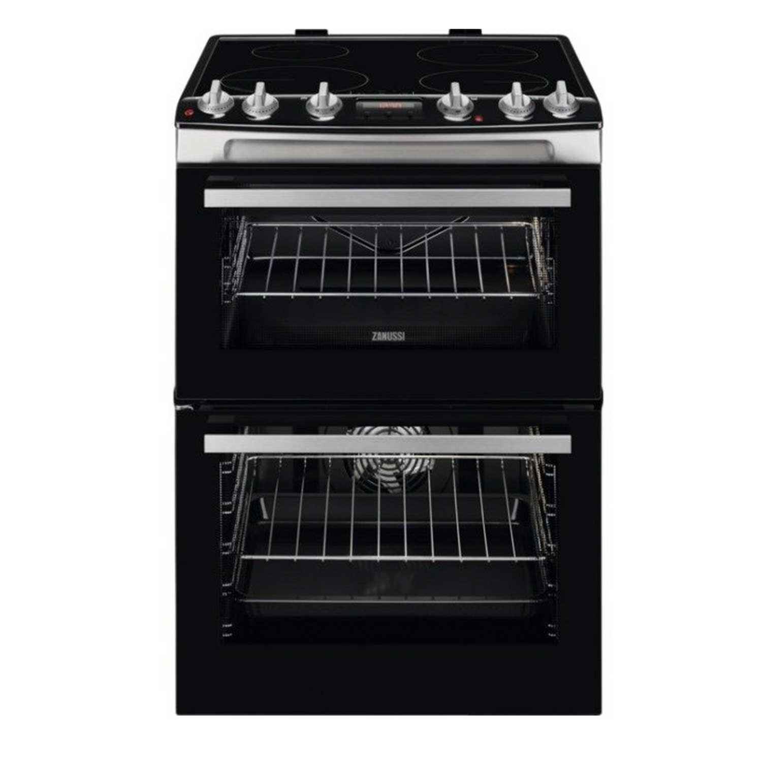 Zanussi ZCI66278XA 60cm Electric Double Oven with Induction Hob - Stainless Steel - 0