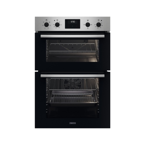 Zanussi ZKCXL3X1 56cm Built In Electric Double Oven - Stainless Steel