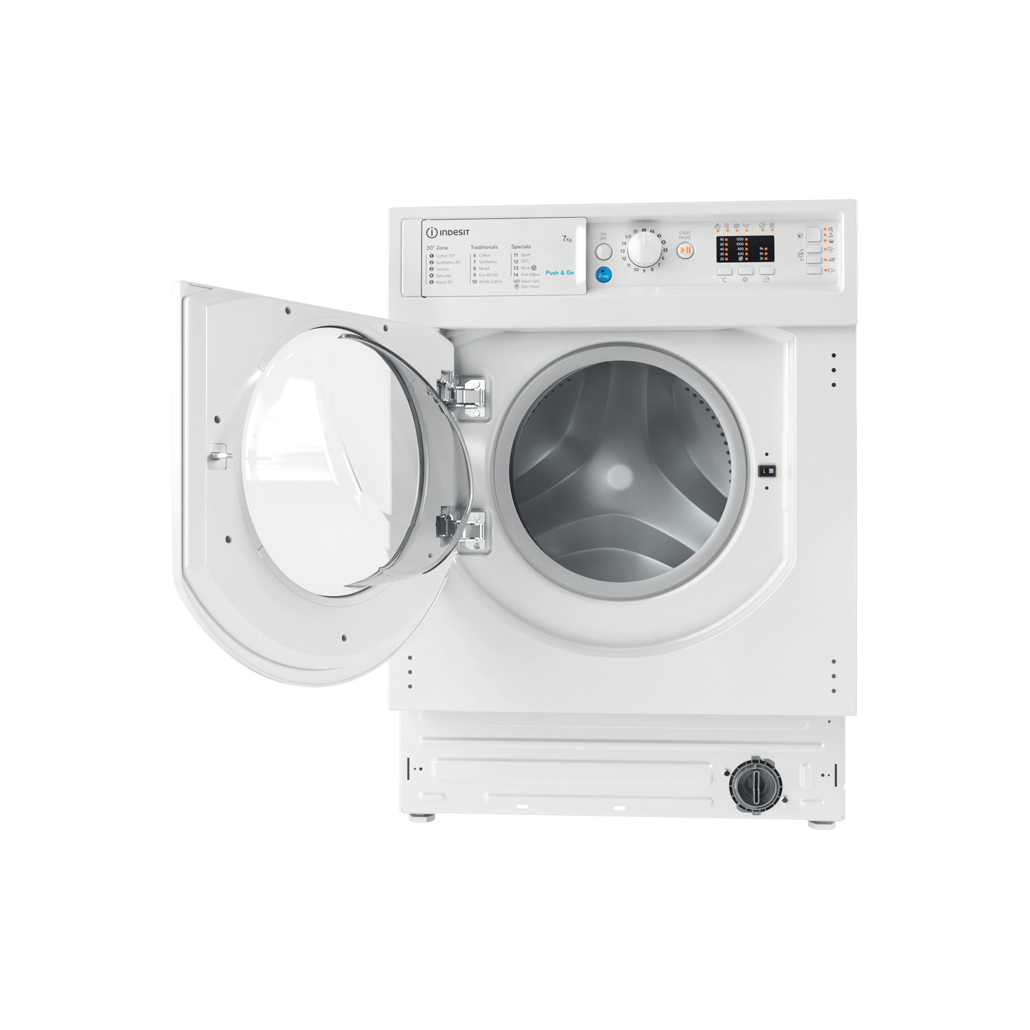 Indesit BIWMIL71252UKN 7kg 1200 Spin Integrated Washing Machine - White - 2