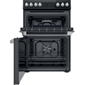 Hotpoint HDT67V9H2CB_UK 60cm Double Electric Cooker with Ceramic Hob - Black - 2