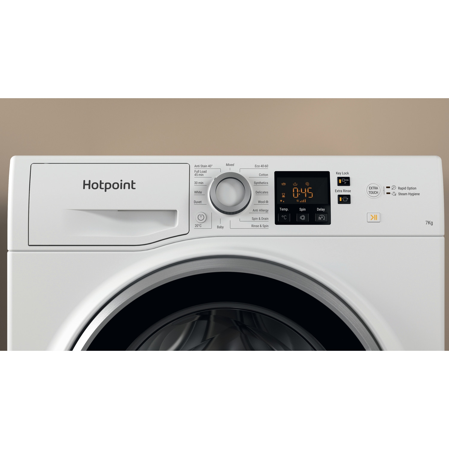 Hotpoint NSWE743UWSUKN 7kg 1400 Spin Washing Machine - White - 5