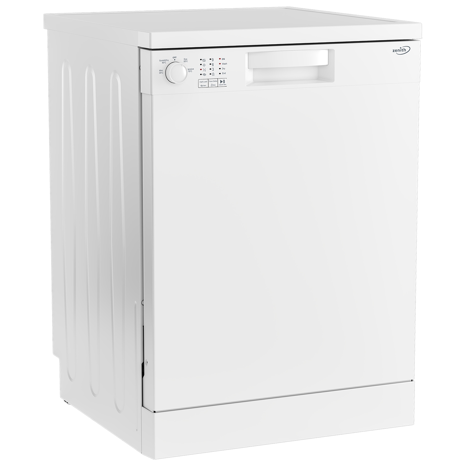 Zenith ZDW600W Full Size Dishwasher - White - 13 Place Settings - 0
