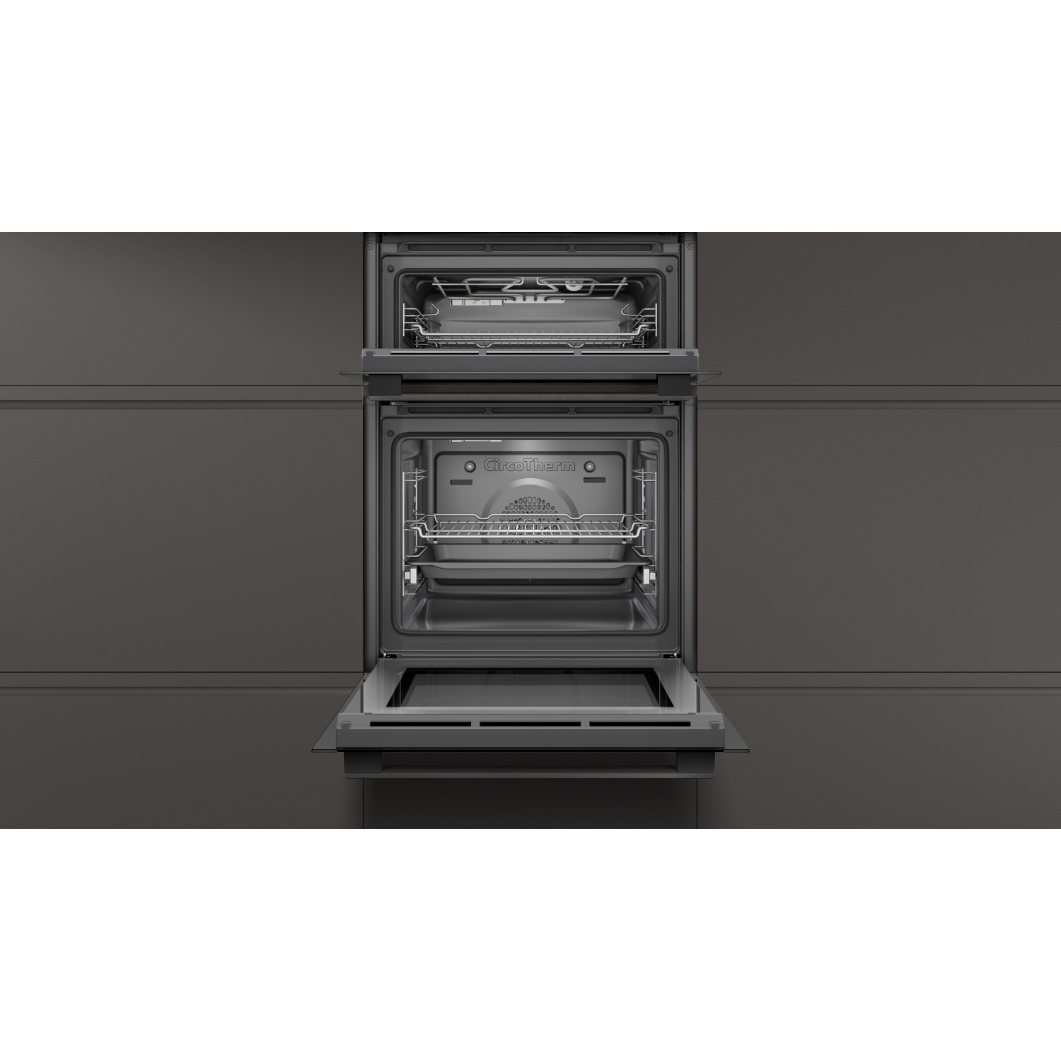 Neff U1ACE2HG0B 59.4cm Built In Electric Double Oven - Black with Graphite Trim - 3