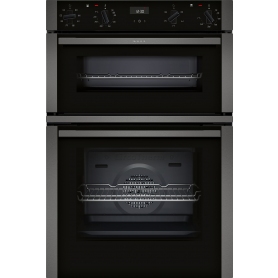 Neff U1ACE2HG0B 59.4cm Built In Electric Double Oven - Black with Graphite Trim - 0