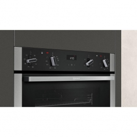 Neff U1ACE2HN0B 59.4cm Built In Electric CircoTherm Double Oven - BLACK/STEEL - 5