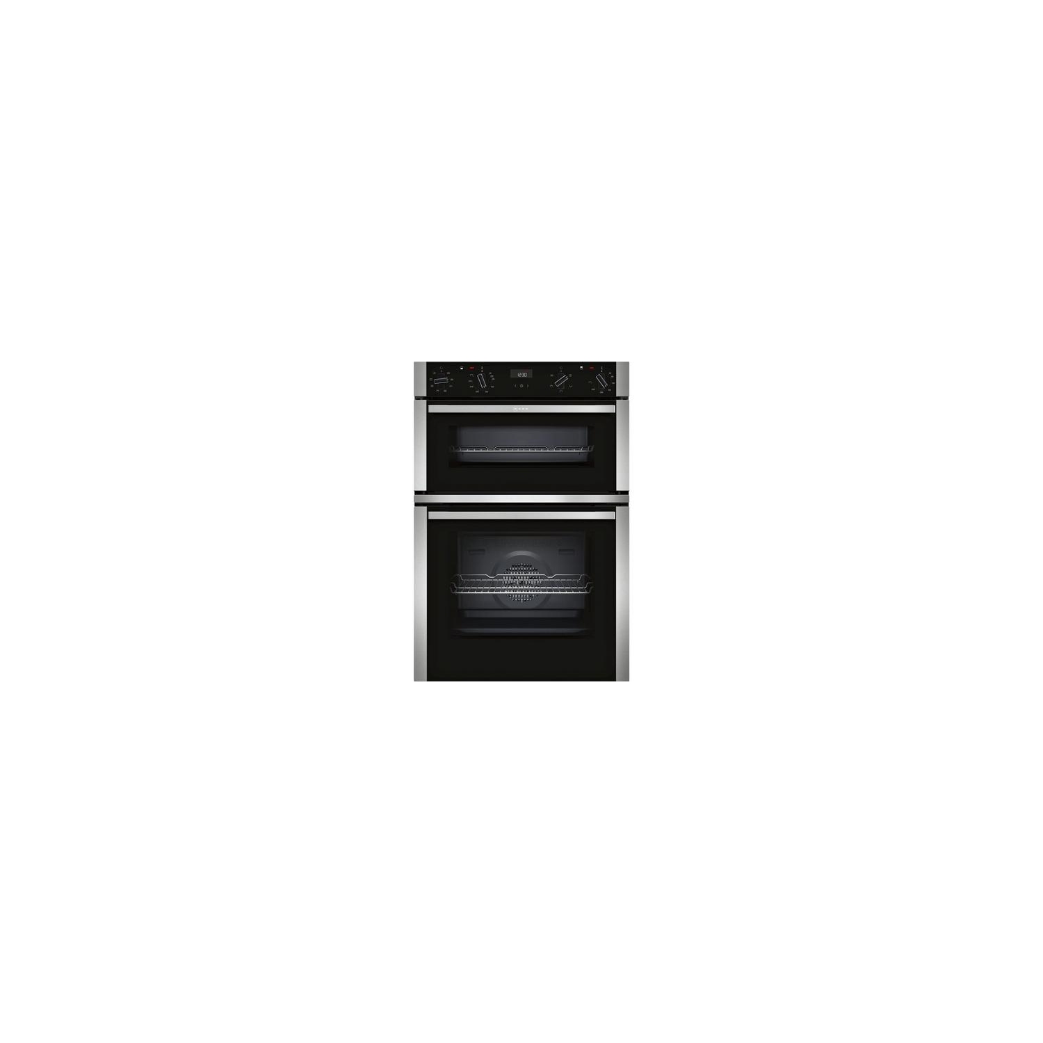 Neff U1ACE2HN0B 59.4cm Built In Electric CircoTherm Double Oven - BLACK/STEEL - 0