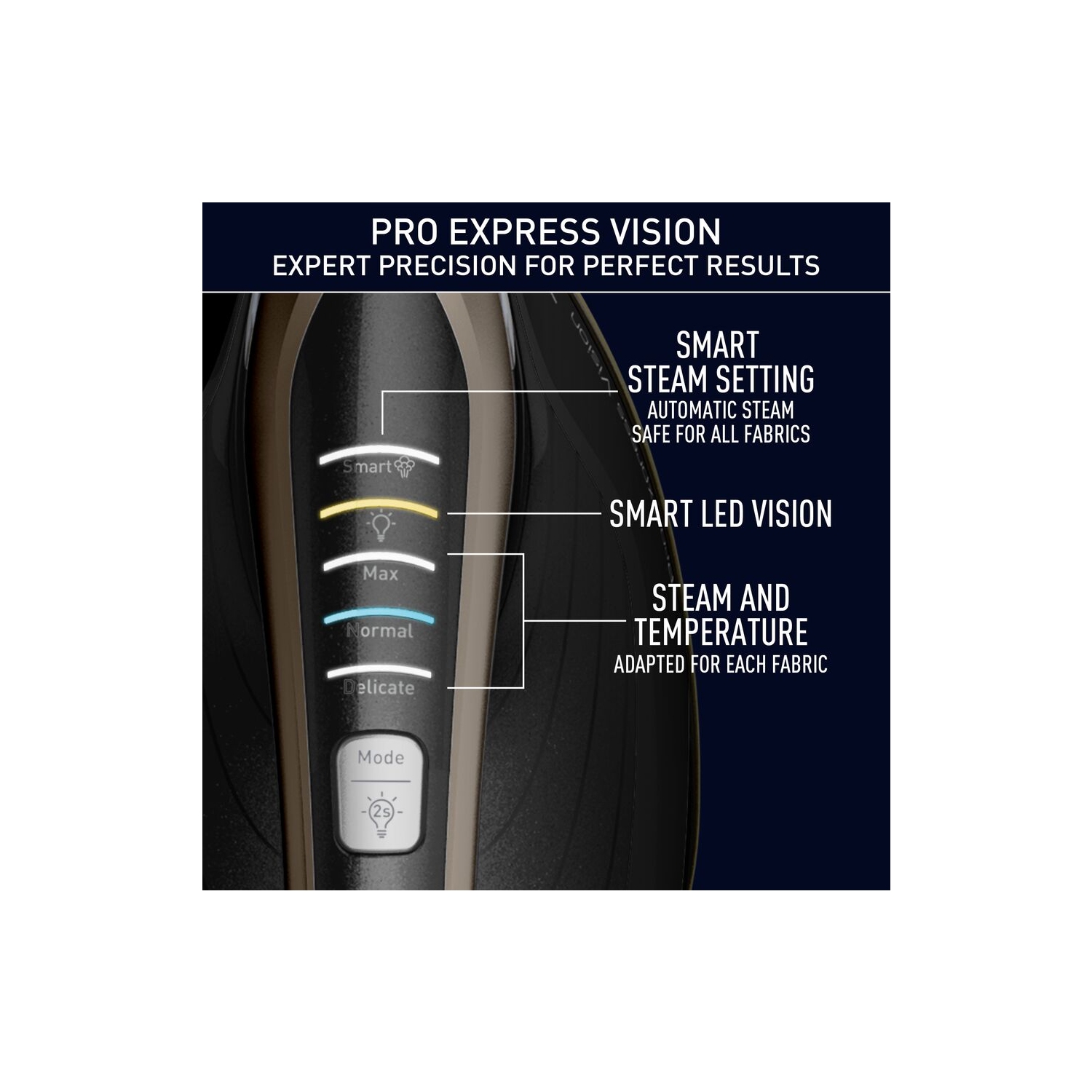 Tefal GV9820G0 Tefal Pro Express Vision Iron - Black & Gold - 5