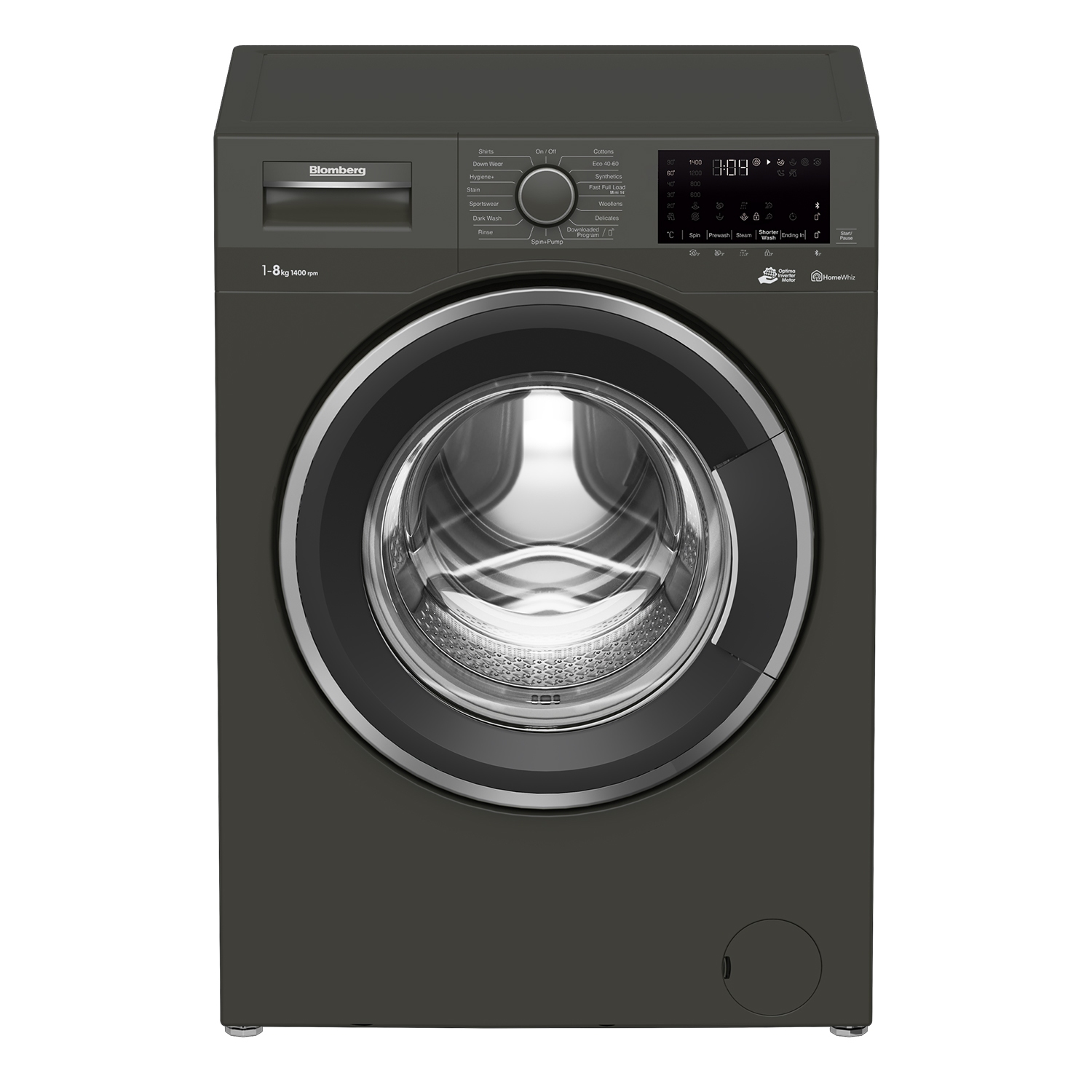 Blomberg LWF184420G 8kg 1400 Spin Washing Machine with Fast Full Load - Graphite - 0