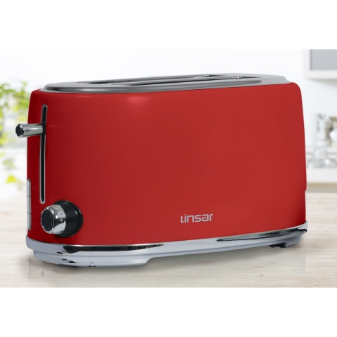 Linsar 4 Slice Toaster - Red