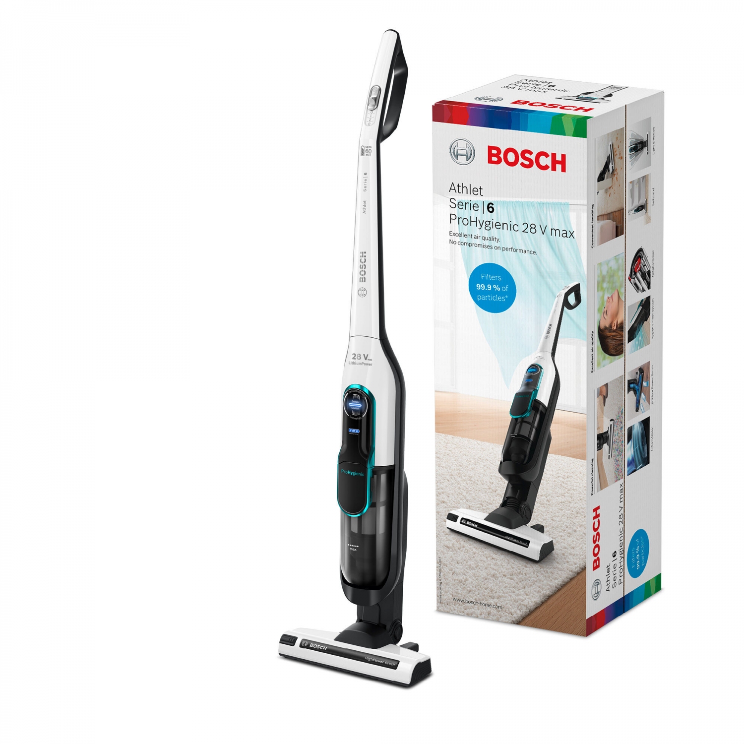 Bosch BCH86HYGGB ProHygienic 28V Cordless Vacuum Cleaner - 60 Minute Run Time - 6