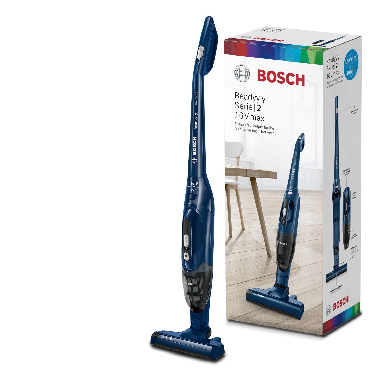 Bosch BCHF216GB Cordless Vacuum Cleaner - 40 Minute Run Time - 8