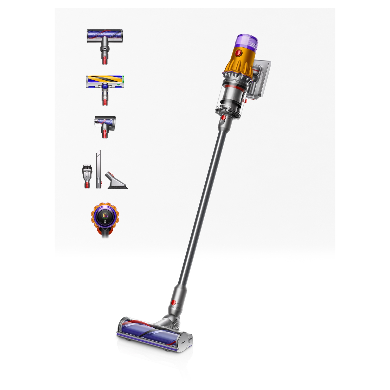 Dyson V12DETECTABS Cordless Stick Vacuum Cleaner - 60 Minutes Run Time - Yellow - 0