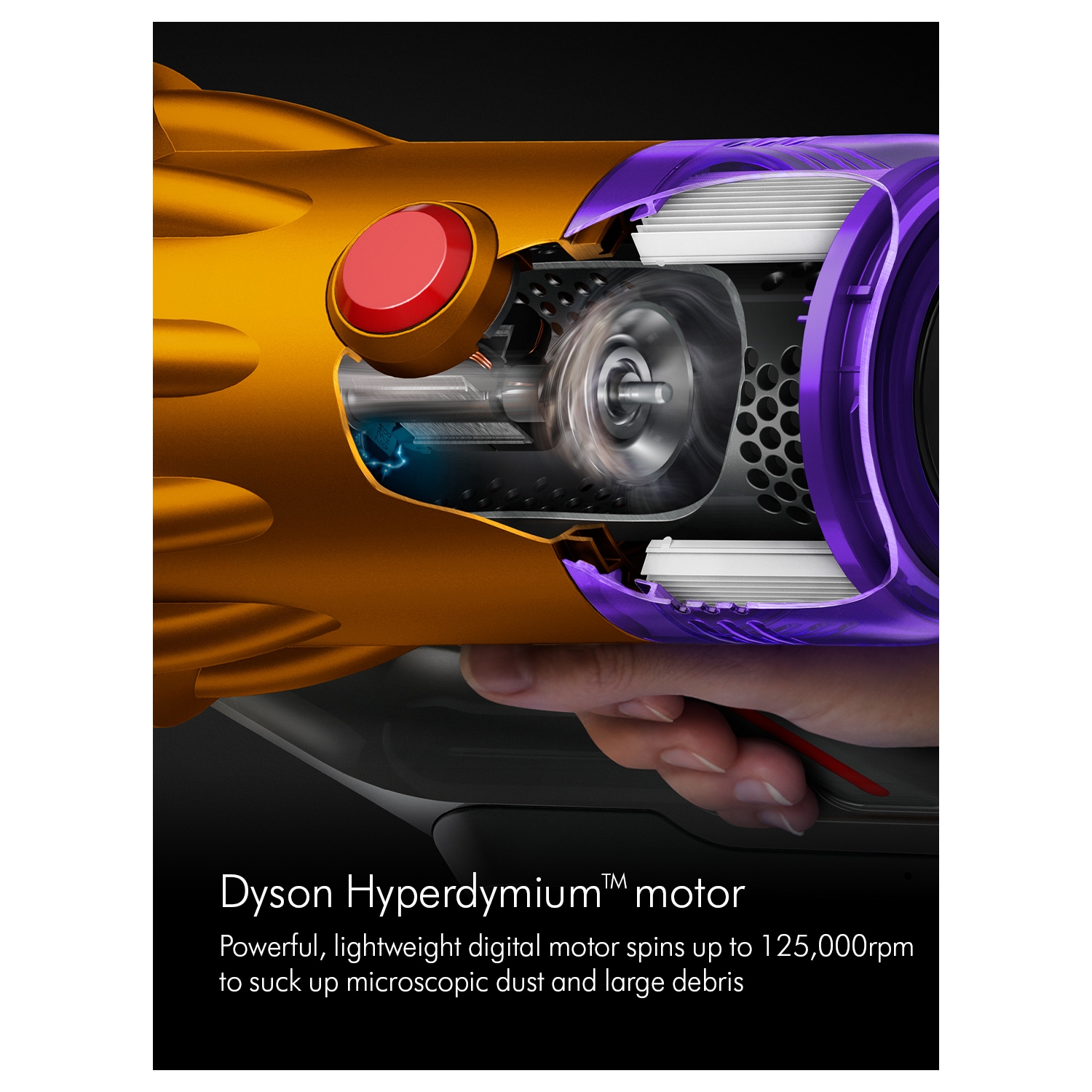 Dyson V12DETECTABS Cordless Stick Vacuum Cleaner - 60 Minutes Run Time - Yellow - 5