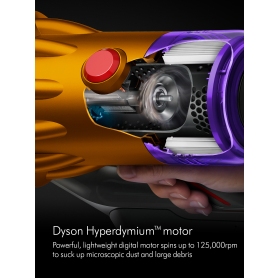 Dyson V12DETECTABS Cordless Stick Vacuum Cleaner - 60 Minutes Run Time - Yellow - 5