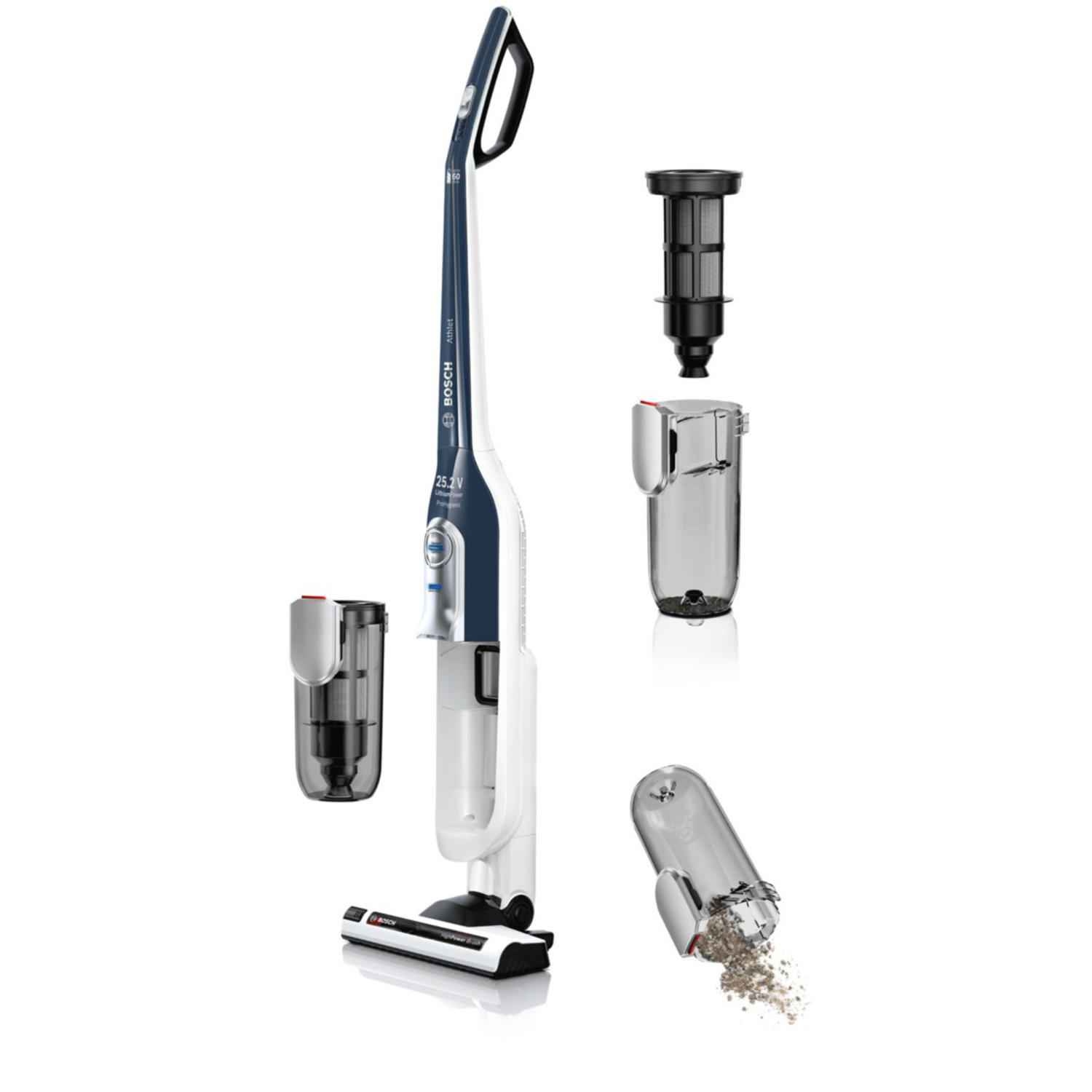 Bosch BCH6HYGGB Athlet ProHygienic Cordless Vacuum Cleaner - White - 60 Minute Run Time - 7