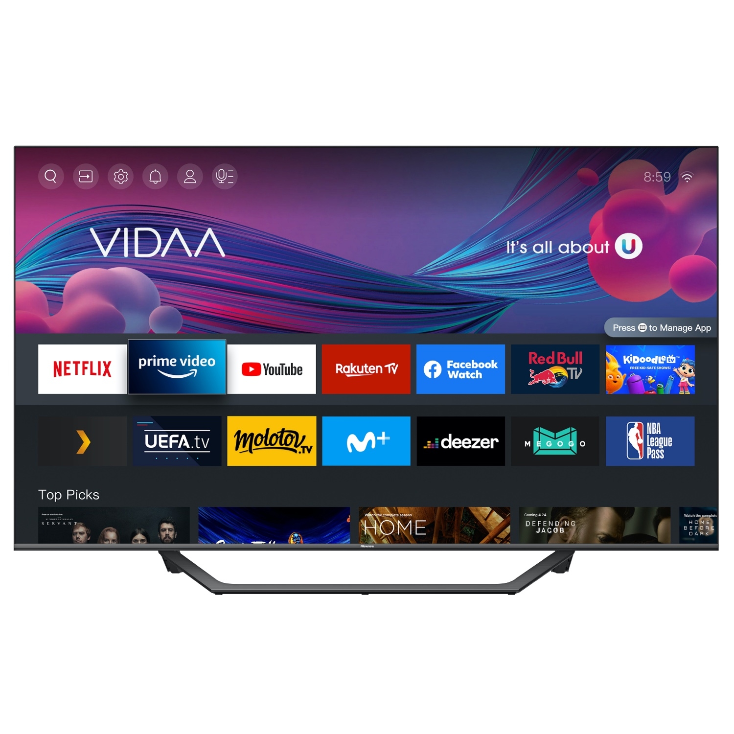 Hisense 65A7GQTUK 65" QLED 4K UHD HDR SMART TV with HDR10+ Dolby Vision&trade; Dolby Atmos&reg; and Alexa & Google Assistant - 0
