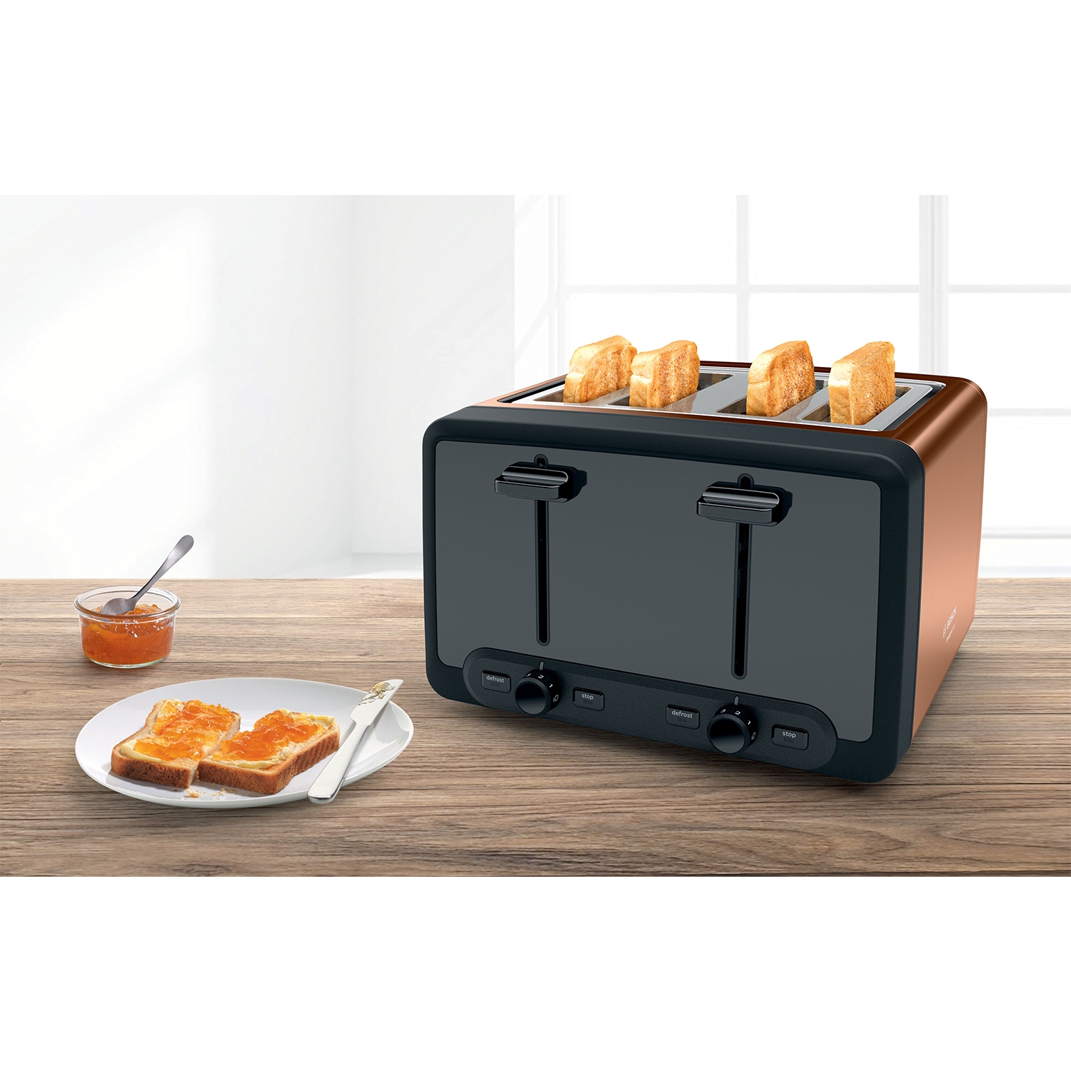 Bosch TAT4P449GB 4 Slice Toaster - Copper - 2