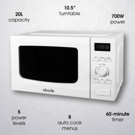 Abode AMD2002-M 20 Litres Microwave Oven - White - 1