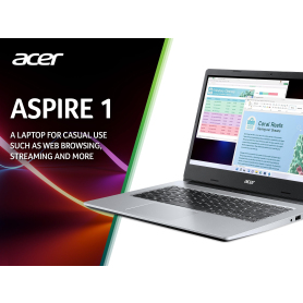 ACER Aspire 1 A114-33 14" Laptop - Intel Pentium N6000 - 4GB RAM - 64GB Storage  - NX.A9JEK.007 - 7