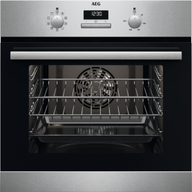 AEG BCX23101EM 59.4cm Built In Electric Single Oven - Stainless - 0