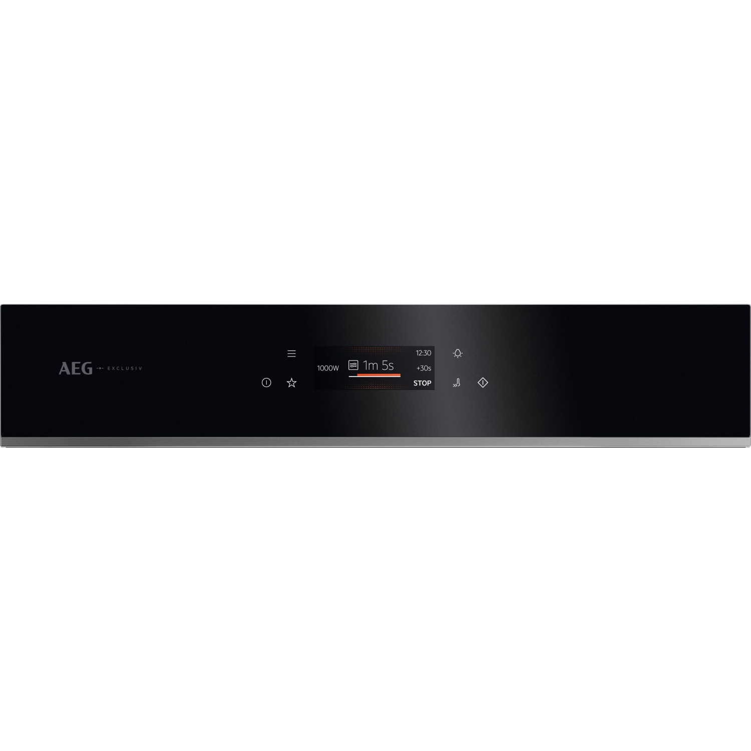 AEG GK7NK62FB 59.5cm Compact Combi Microwave Oven - Gloss Black with Steel Trim full image