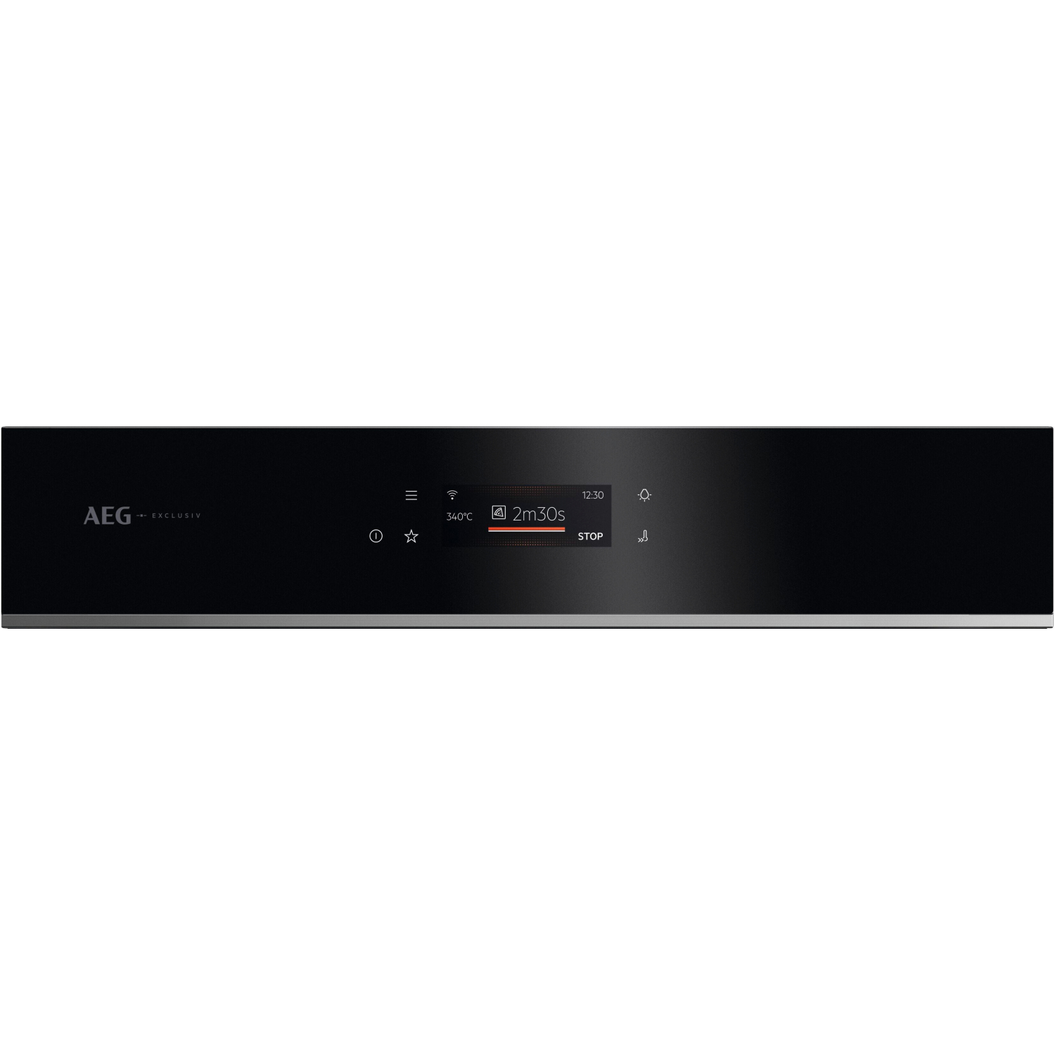 AEG GX7PB63FSB 59.6cm Built In Electric Single Oven with PizzaExpert - Gloss Black with Steel Trim full image
