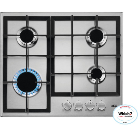 AEG HGE64200SM 3000 Slimline 60cm Gas Hob - Stainless Steel