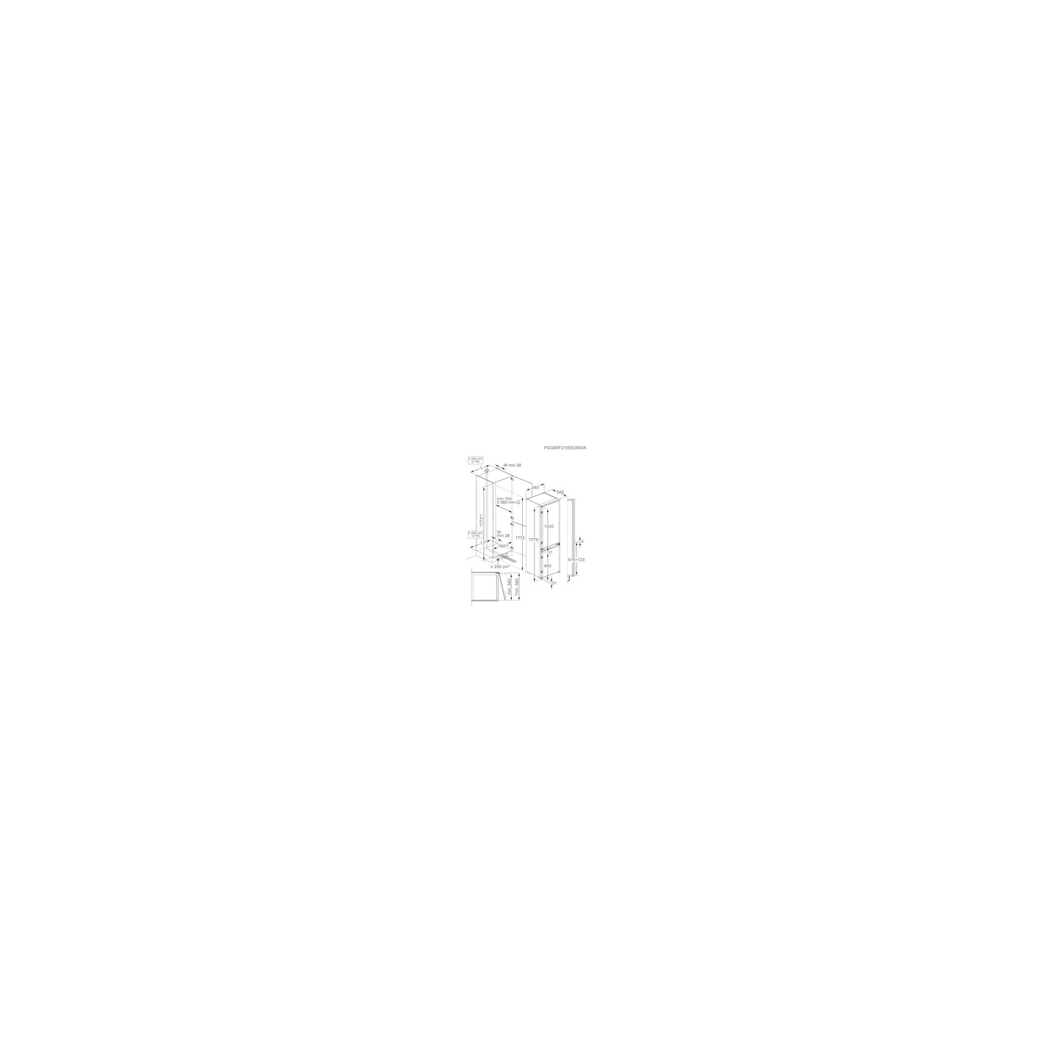 AEG NSC6L18ZES 54.6cm 70/30 Built In Low Frost Fridge Freezer full image