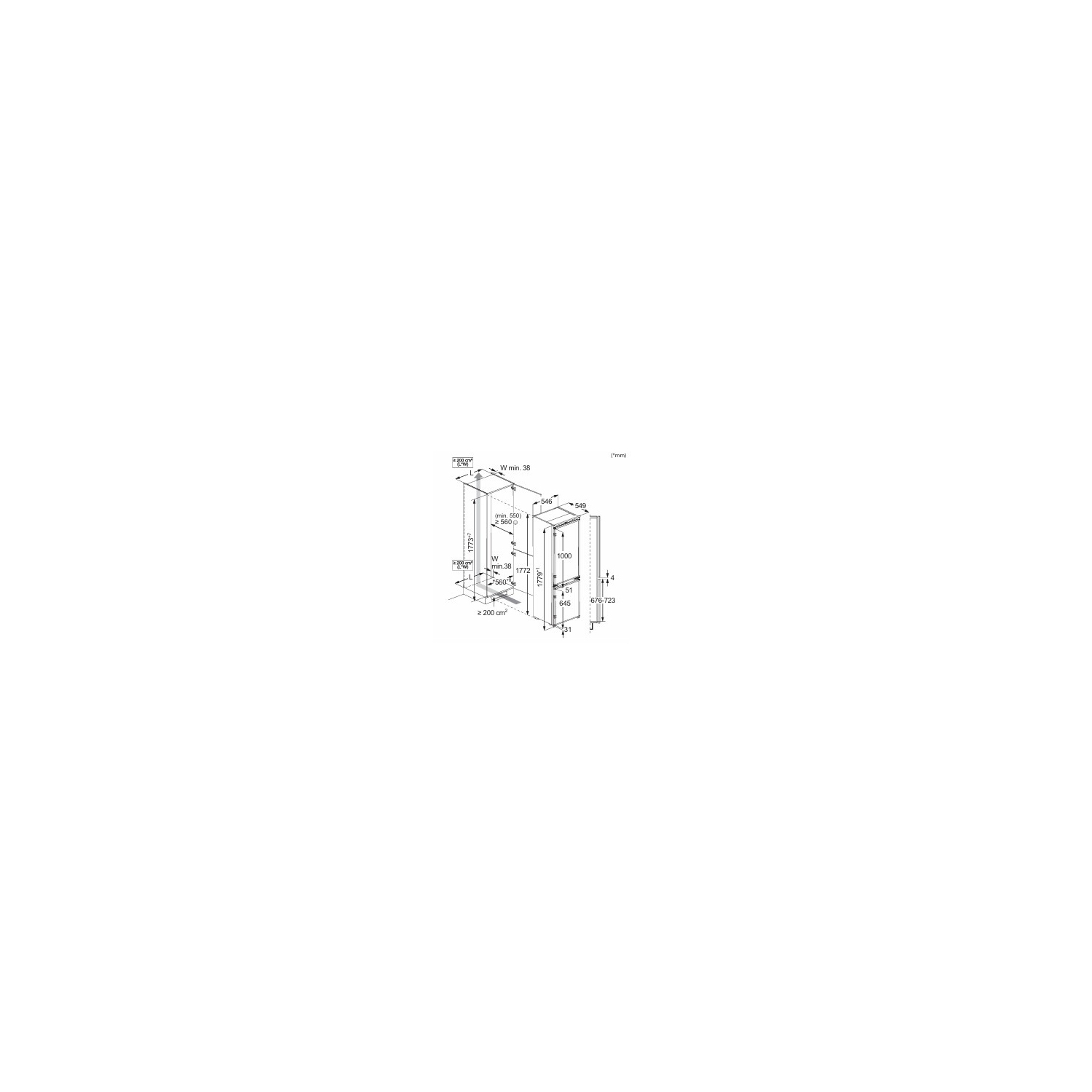 AEG NSC7N18ZES 54.6cm 70/30 Built In Frost Free Fridge Freezer full image