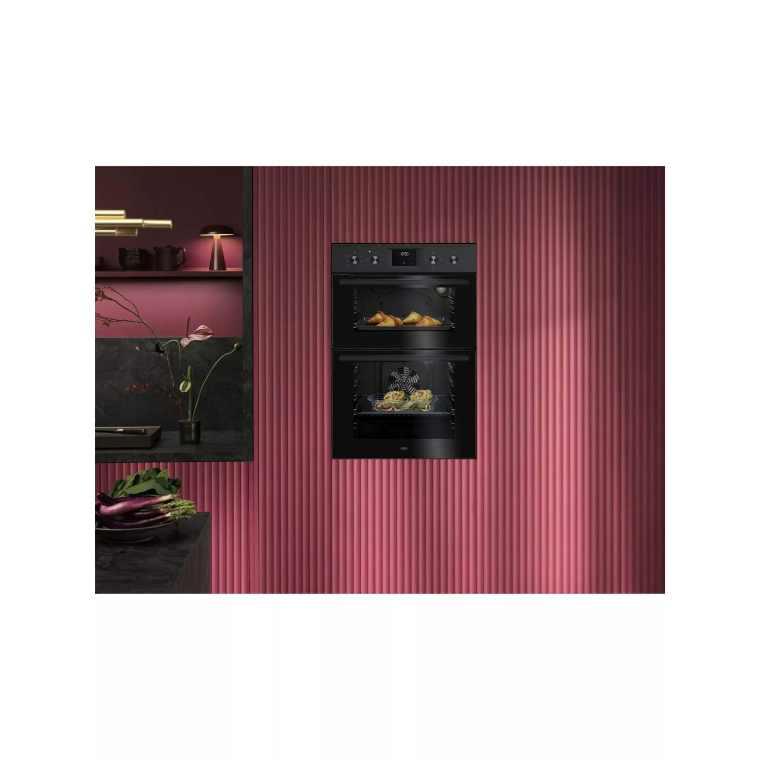 AEG OU5NP20B 59.4cm Double Built In Oven - Black full image