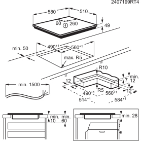 AEG SO64IA0SCB 58cm Induction Hob  - 2
