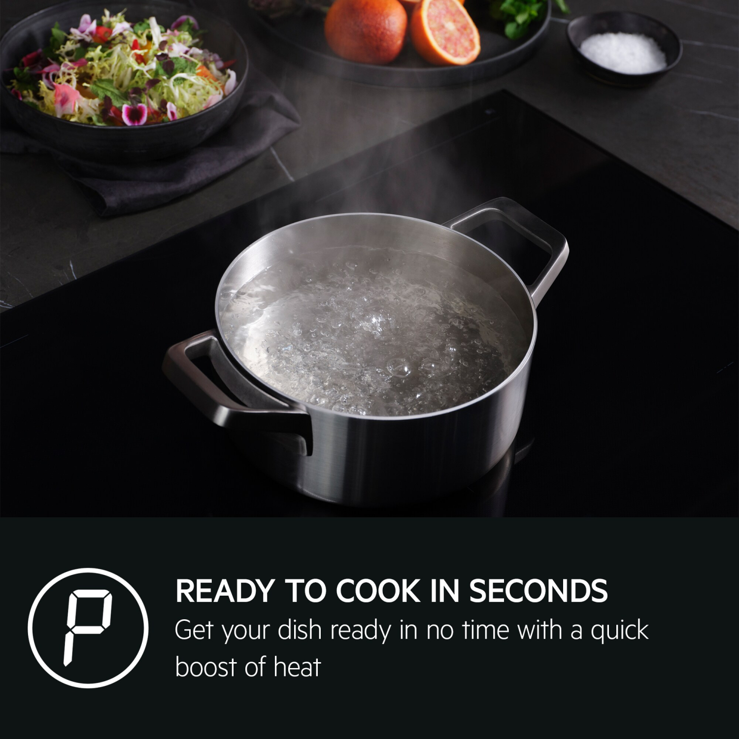 AEG Exclusiv Line TO64IA00CB 58cm Induction Hob - Black full image