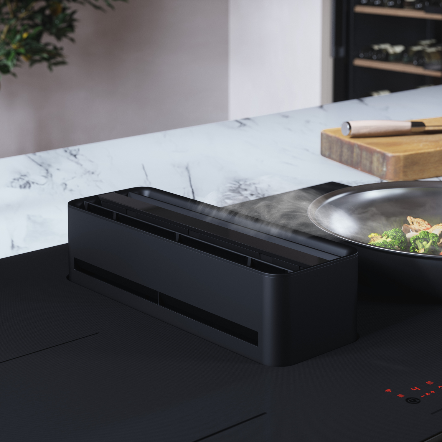 Asko HIHD854MM 90cm 4 Zone Hood-in hob, Celsius Induction - Black full image