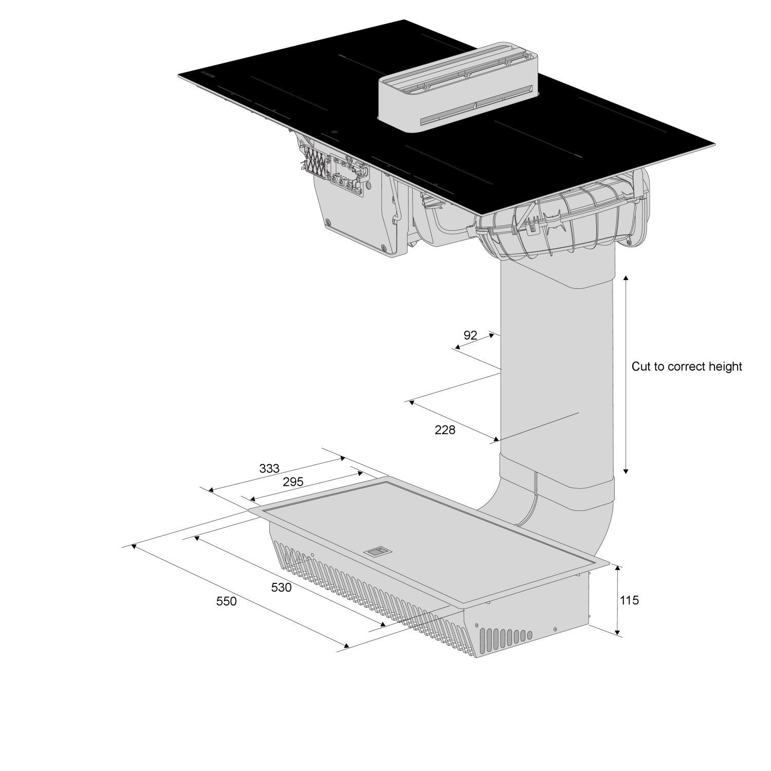 Asko HIHD854MM 90cm 4 Zone Hood-in hob, Celsius Induction - Black full image