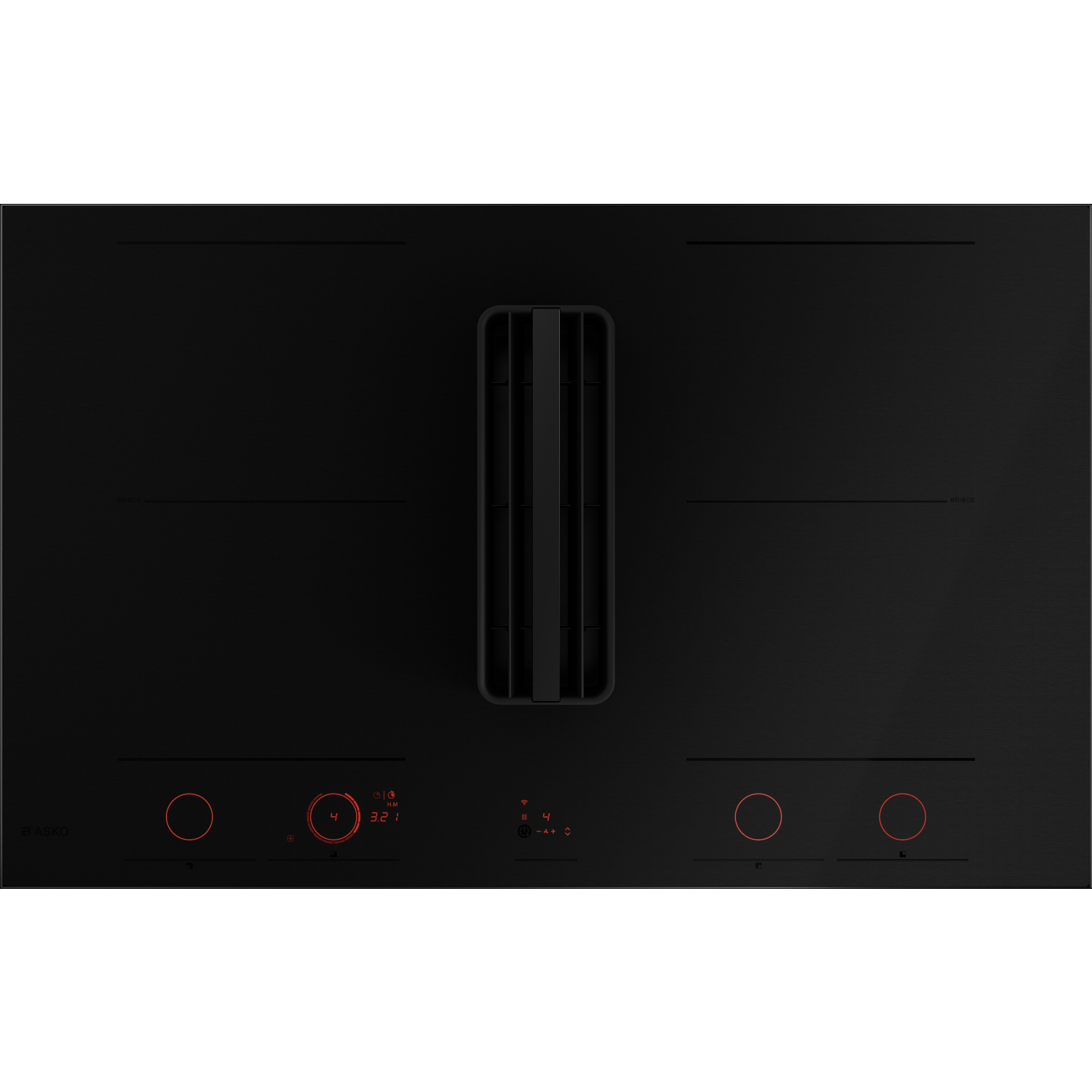Asko HIHD854MM 90cm 4 Zone Hood-in hob, Celsius Induction - Black full image