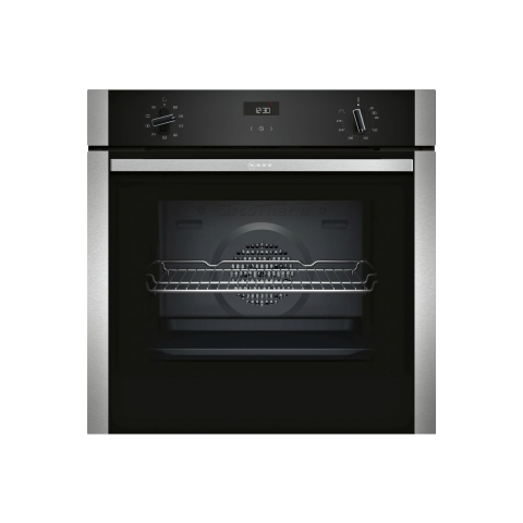 NEFF B1ACE4HN0B 59.4cm Built In Electric CircoTherm Single Oven - Black/Steel