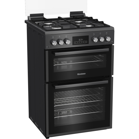 Blomberg GGRN655N 60cm Double Oven Gas Cooker with Gas Hob - Anthracite