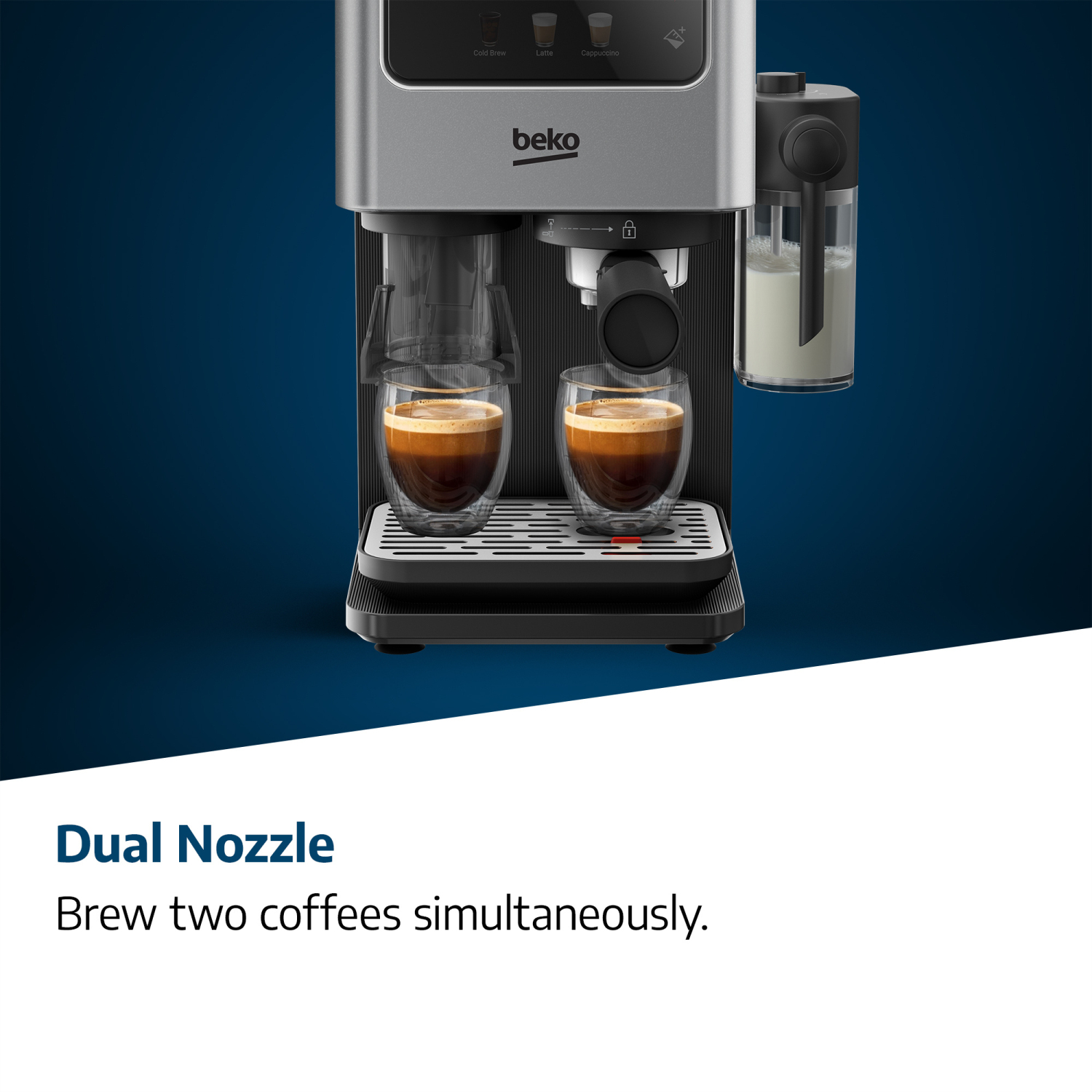 Beko CED7524X Espresso Machine with Integrated Grinder and Milk Cup - Silver full image