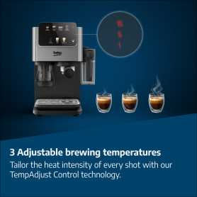 Beko CED7524X Espresso Machine with Integrated Grinder and Milk Cup - Silver - 1