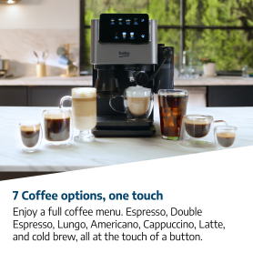 Beko CED7524X Espresso Machine with Integrated Grinder and Milk Cup - Silver - 4