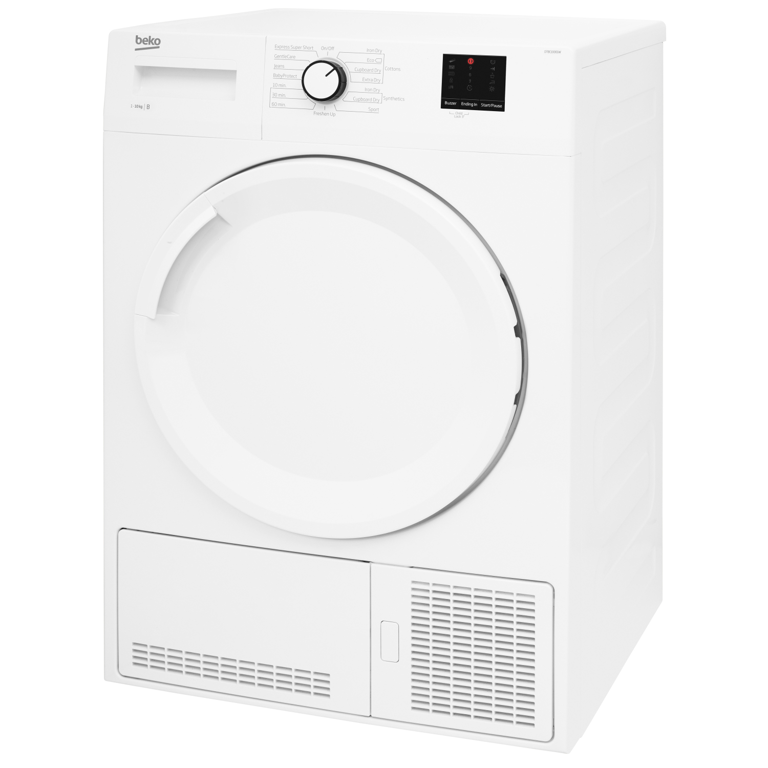 Beko DTBC10001W 10kg Condenser Tumble Dryer with Sensor Programmes - White full image