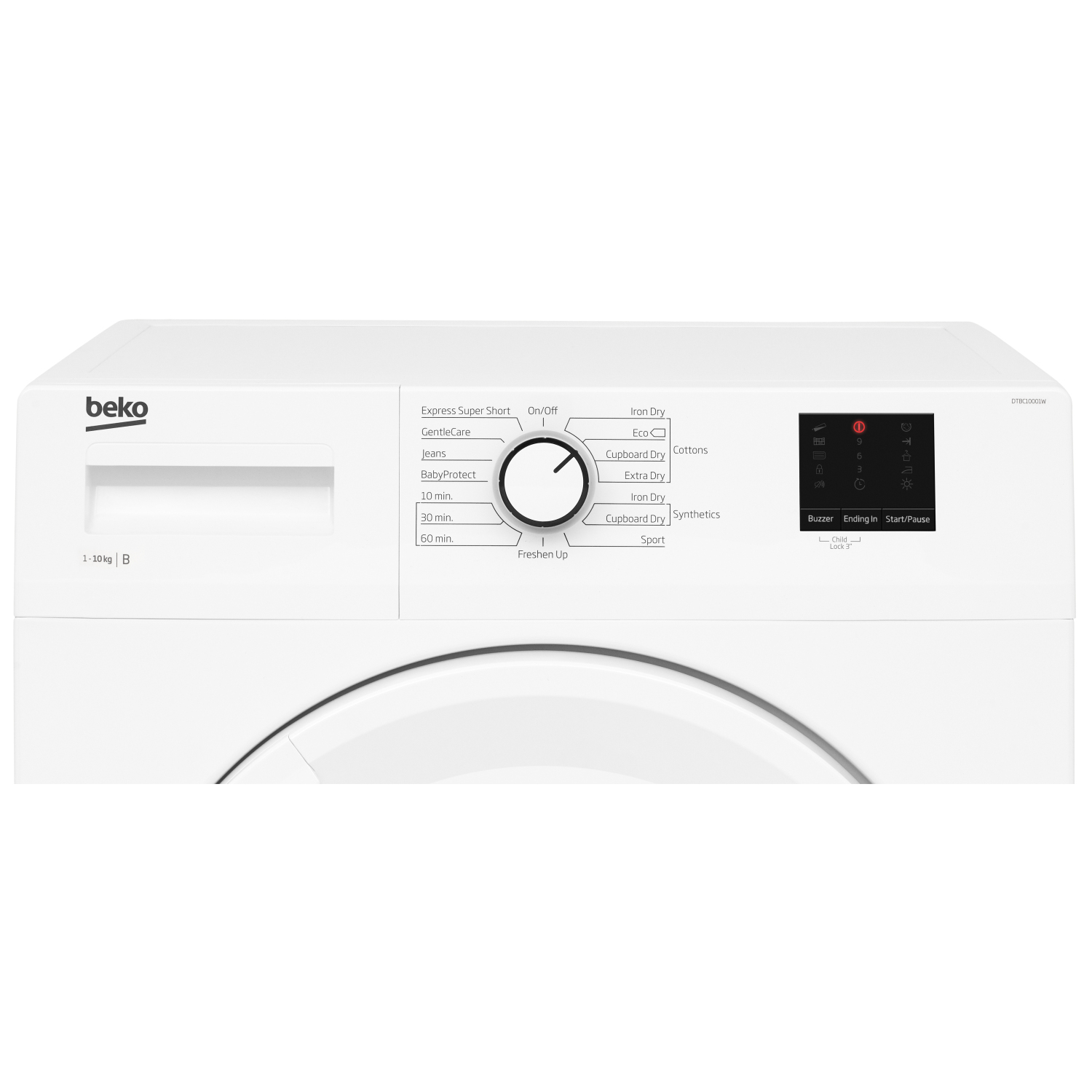 Beko DTBC10001W 10kg Condenser Tumble Dryer with Sensor Programmes - White full image