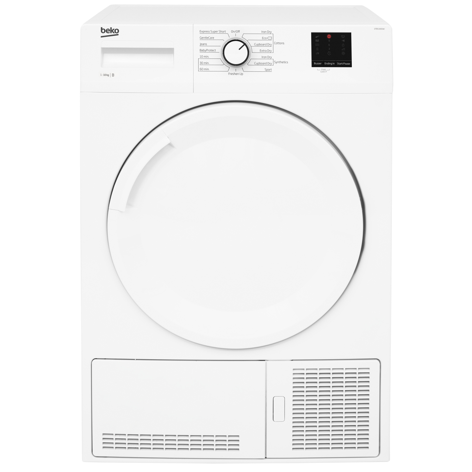 Beko DTBC10001W 10kg Condenser Tumble Dryer with Sensor Programmes - White full image