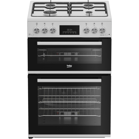 Beko EDG6231W 60cm Double Oven Gas Cooker with Gas Hob 