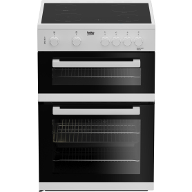 Beko ETC611W 60cm Twin Cavity Electric Cooker with Ceramic Hob - White