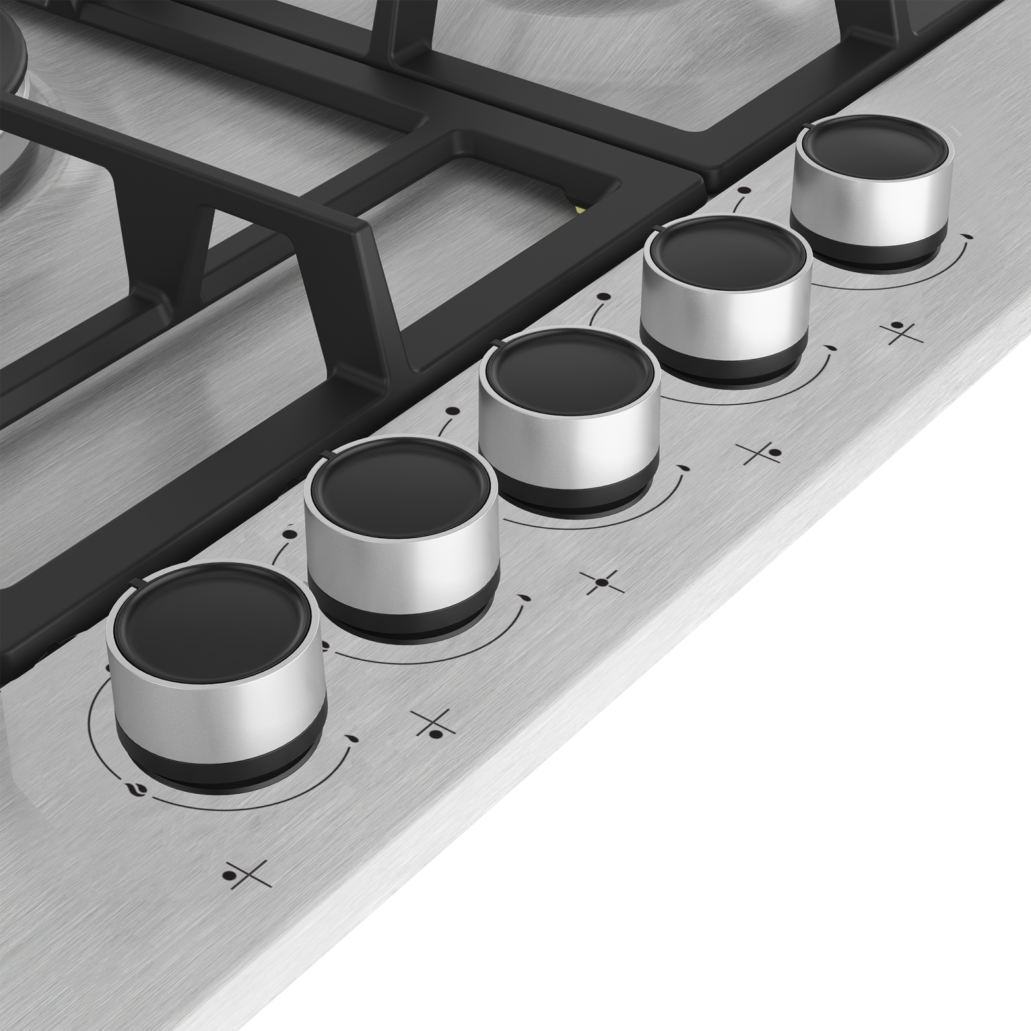 Beko HIAW75225SXE 75cm Gas Hob with Front Knob Controls - Stainless Steel full image