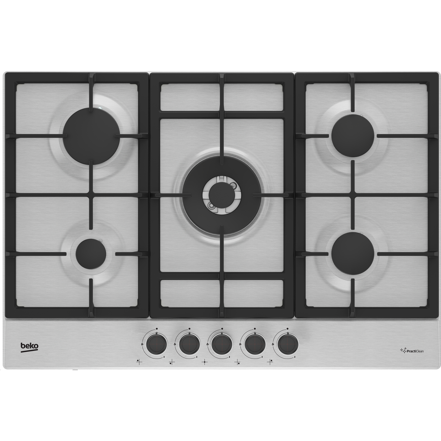 Beko HIAW75225SXE 75cm Gas Hob with Front Knob Controls - Stainless Steel full image